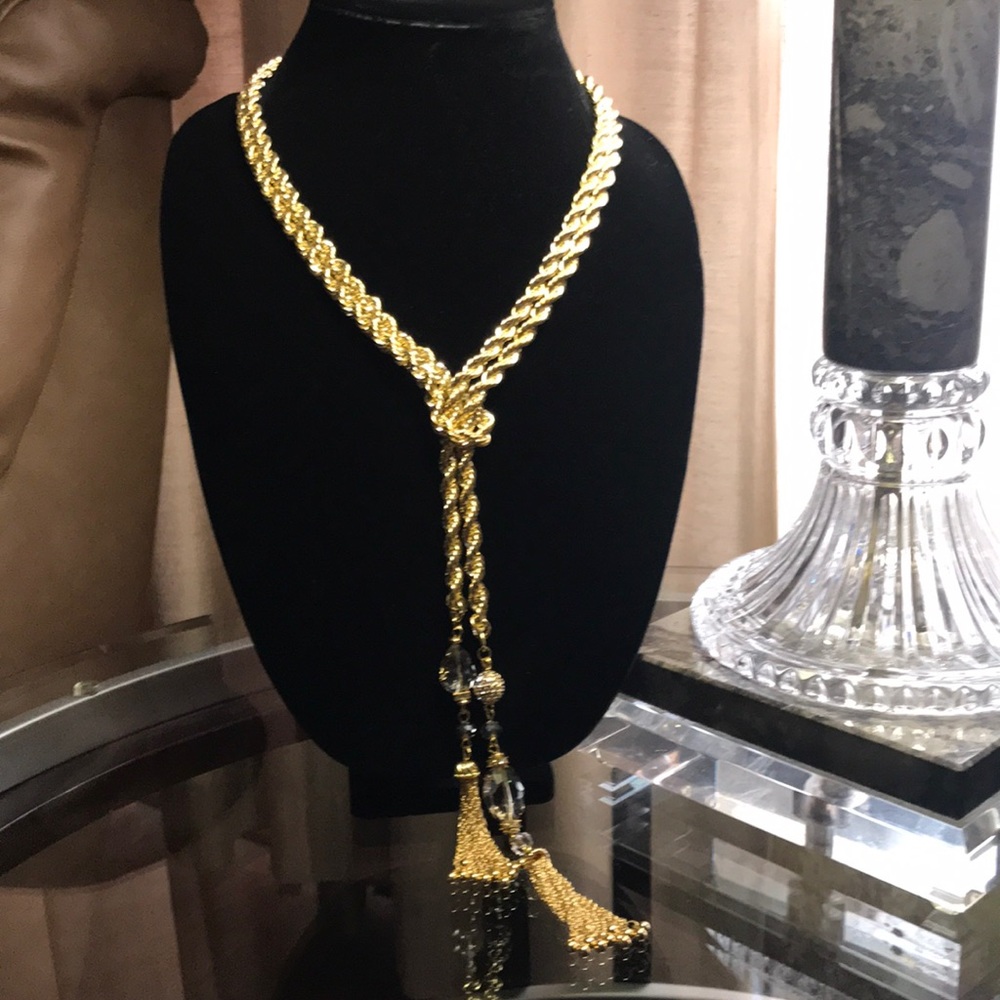 Gold Tone Tassel Necklace